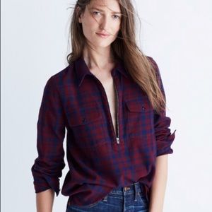 Madewell zip front popover flannel